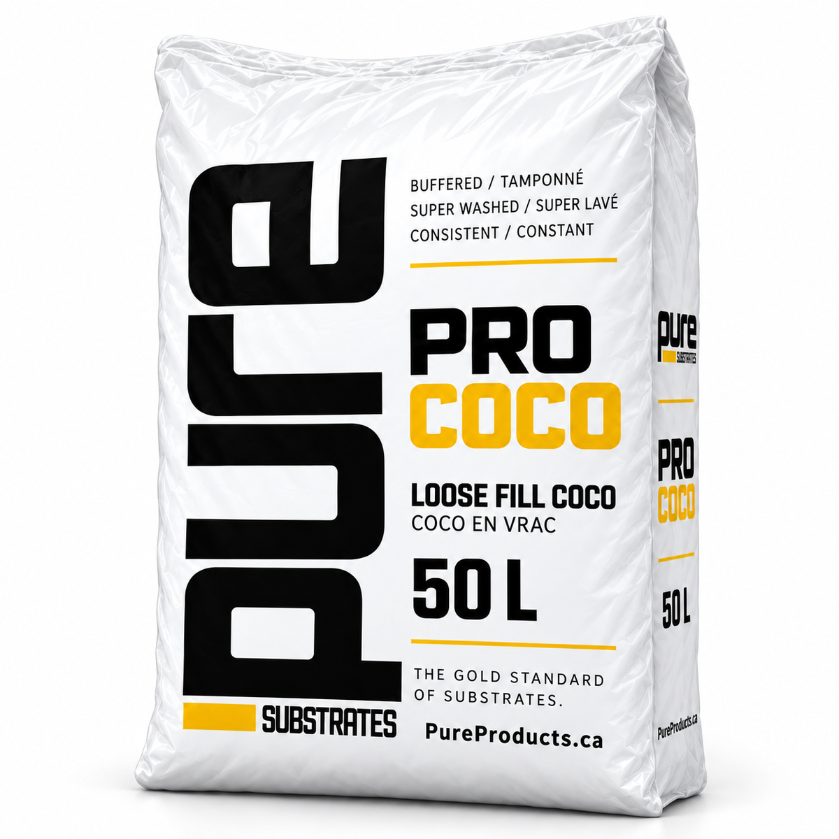 PURE SUBSTRATES Pro Coco - 50L Loose Fill Bag, Buffered + Superwashed